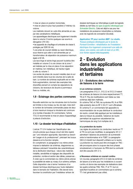 Evolution de la norme NF C 15-100 - Intersections - Schneider Electric