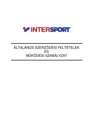 Ã¡ltalÃ¡nos szerzÅdÃ©si feltÃ©telek Ã©s mÅ±kÃ¶dÃ©si szabÃ¡lyzat - Intersport