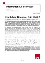 Kombibad Spandau Süd bleibt! - Buchholz, Daniel