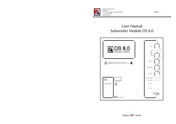 User Manual Subwoofer Module DS 8.0 - Intertechnik