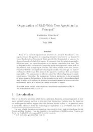 Organization of R&D With Two Agents and a Principalâ - Intertic