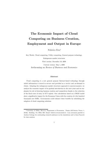 The Economic Impact of Cloud Computing on Business ... - Intertic