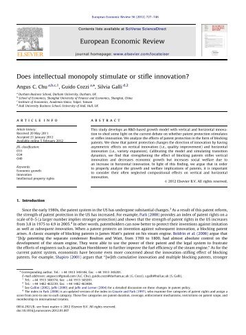 Does intellectual monopoly stimulate or stifle innovation? - Intertic