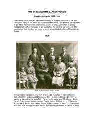 FATE OF THE GERMAN BAPTIST PASTORS - Volhynia