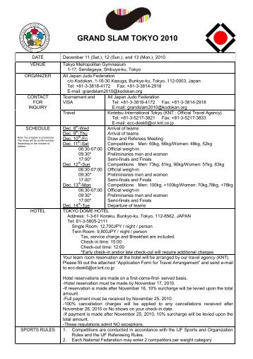 grand Slam - Tokyo 2010 Information (pdf) - International Judo ...