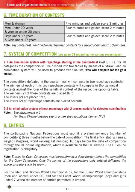 Sports and Organization Rules of the International Judo Federation ...