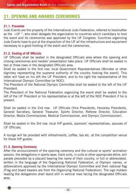 Sports and Organization Rules of the International Judo Federation ...