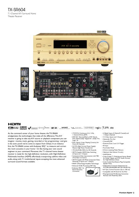 TX-SR604 - Onkyo