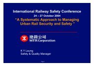 Presentation - International Rail Safety Conference