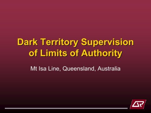 Dark Territory Supervision of Limits of Authority