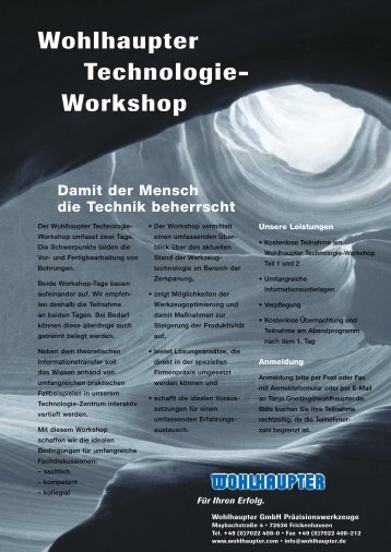 Wohlhaupter Technologie- Workshop