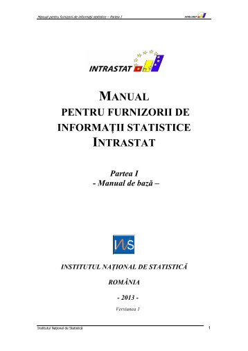 Manual pentru furnizorii de informatii statistice - Intrastat