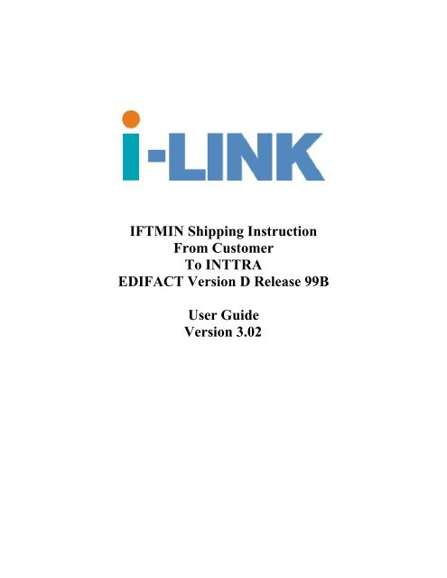IFTMIN Shipping Instruction From Customer To INTTRA EDIFACT ...