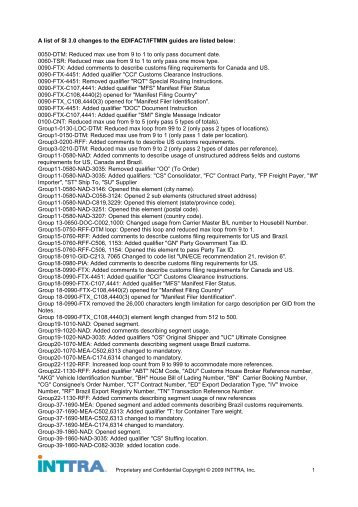 A list of SI 3.0 changes to the EDIFACT/IFTMIN guides are ... - Inttra