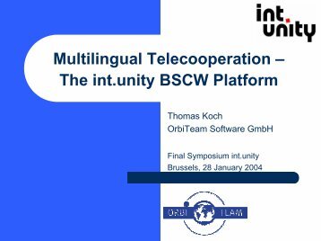 the int.unity internet platform BSCW