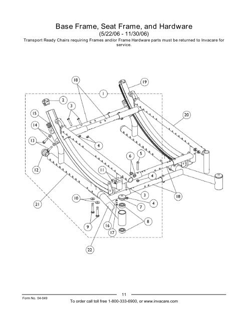 Footplate and Pivot Tube Assemblies - Invacare