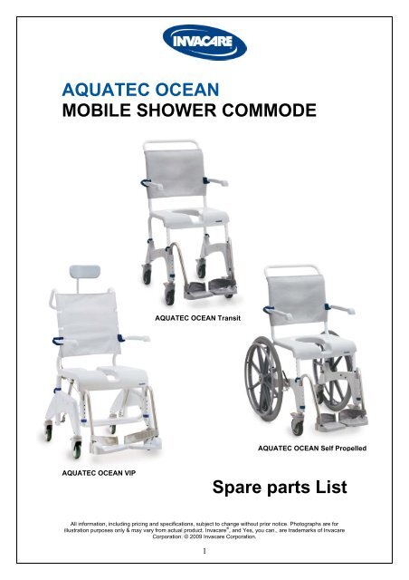 AQUATEC OCEAN MOBILE SHOWER ... - Invacare Australia