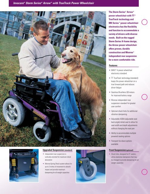 InvacareÂ® Storm SeriesÂ® ArrowÂ® with TrueTrack Power Wheelchair