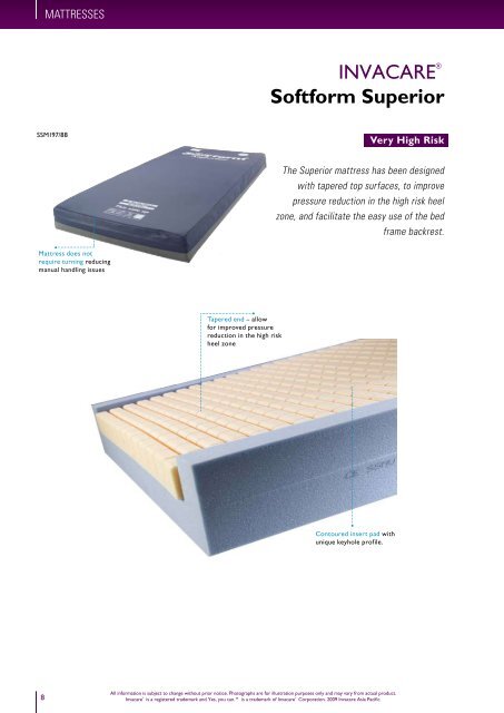 PRESSURE CARE MATTRESSES - Invacare