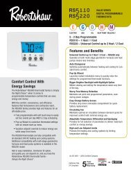 RS5110/RS5220 Programmable - Robertshaw Thermostats