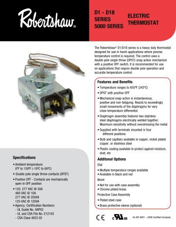 ElEctric thErmostat D1 - D18 sEriEs 5000 sEriEs - Uni-Line