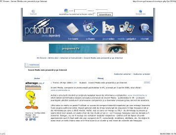 PC Forum - Invent Media este prezenta si pe Internet