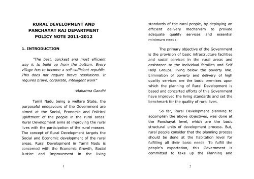 Rural Development And Panchayat Raj Department ...