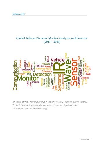 Global Infrared Sensors Market Analysis and Forecast  (2013 – 2018): By Range (SWIR, MWIR, LWIR, FWIR); Types (PIR, Thermopile, Pyroelectric, Photo Reflector); Application (Automotive, Healthcare, Semiconductors, Telecommunications, Manufacturing)