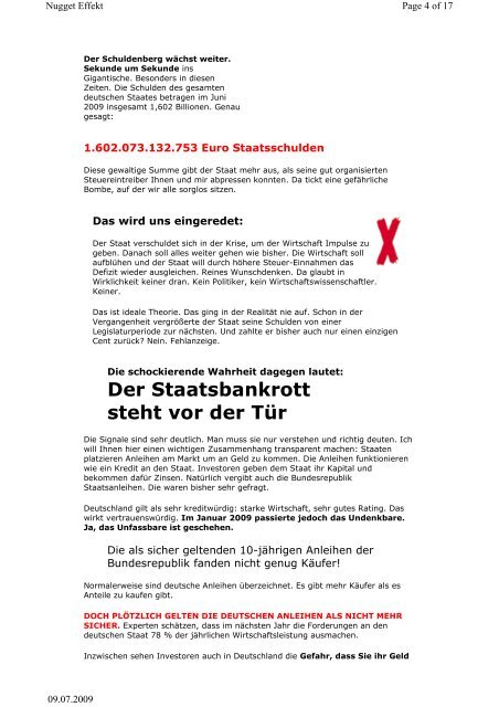 Staatsbankrott Deutschland geht 2009 unter