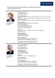 Information om fÃ¶reslagen styrelse - Investor