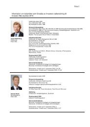 Bil 9 Information Styrelse - Investor