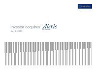 Presentation Aleris - Investor AB