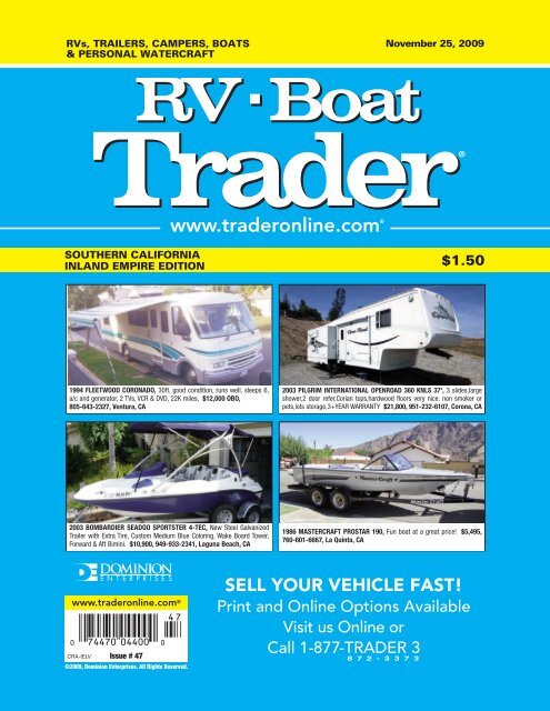 852-6046 FULL SERVICE RV CENTER Could Have Been Yours!