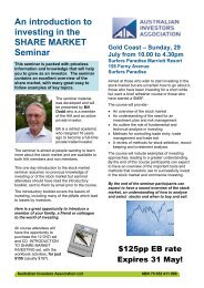 An introduction to investing in the SHARE MARKET Seminar