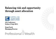 Balancing risk and opportunity through asset allocation - Australian ...