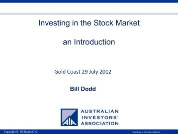 Investing in the Stock Market an Introduction - Australian Investors ...