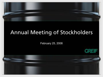 Greif Annual Stockholders Meeting - InvestQuest