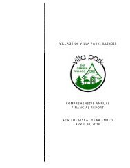 VILLAGE OF VILLA PARK ILLINOIS ANNUAL OPERATING BUDGET