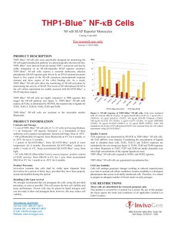 TDS THP1-Blueâ¢ NF-ÎºB Cells : 3-7 x 10e6 (thp-nfkb) - InvivoGen