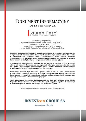Lauren Peso - Dokument Informacyjny - Inwest Consulting SA