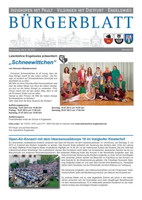 BÃ¼rgerblatt 27/201 - Inzigkofen