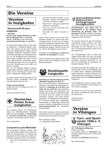 BÃ¼rgerblatt 27/201 - Inzigkofen