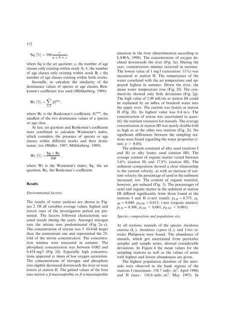 Population size and structure of three mussel species (Bivalvia ...