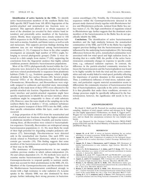 Bacterioneuston Community Structure in the Southern Baltic Sea ...