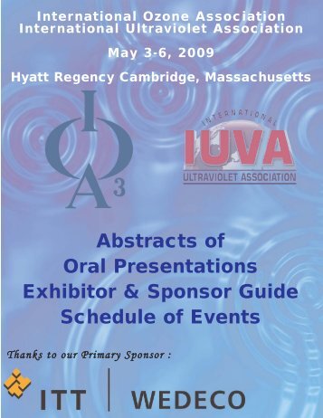 Abstracts of Oral Presentations Exhibitor & Sponsor Guide Schedule ...