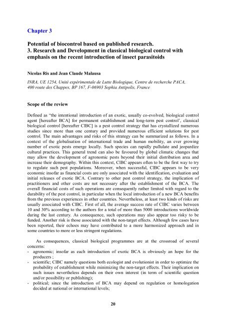 Classical and augmentative biological control against ... - IOBC-WPRS