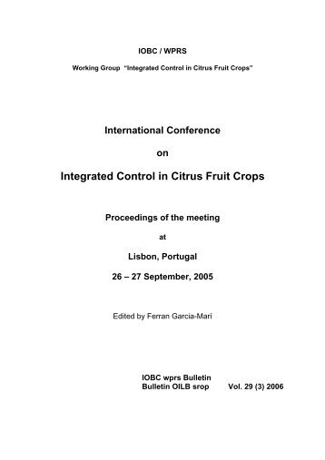 Integrated Control in Citrus Fruit Crops - IOBC-WPRS
