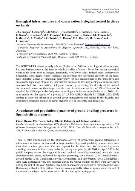 Integrated Control in Citrus Fruit Crops - IOBC-WPRS