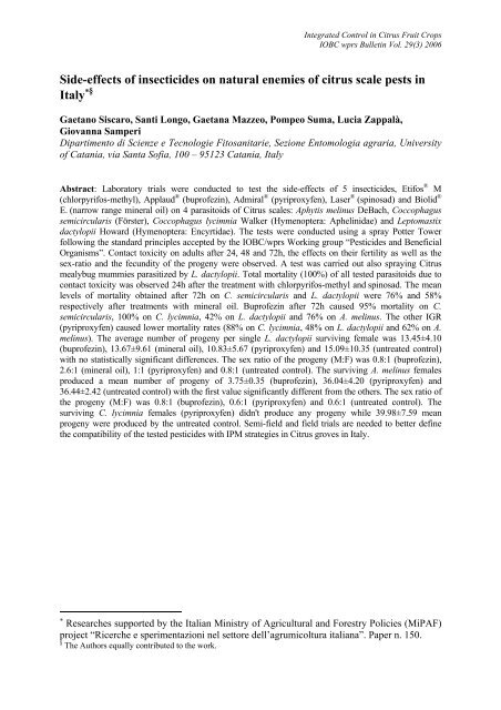 Integrated Control in Citrus Fruit Crops - IOBC-WPRS