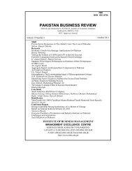 PAKISTAN BUSINESS REVIEW - Institute of Business Management